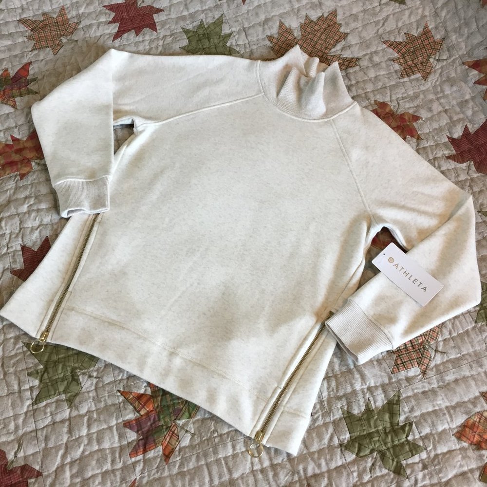 Athleta Cozy Karma Side Zip Funnel Neck NEW